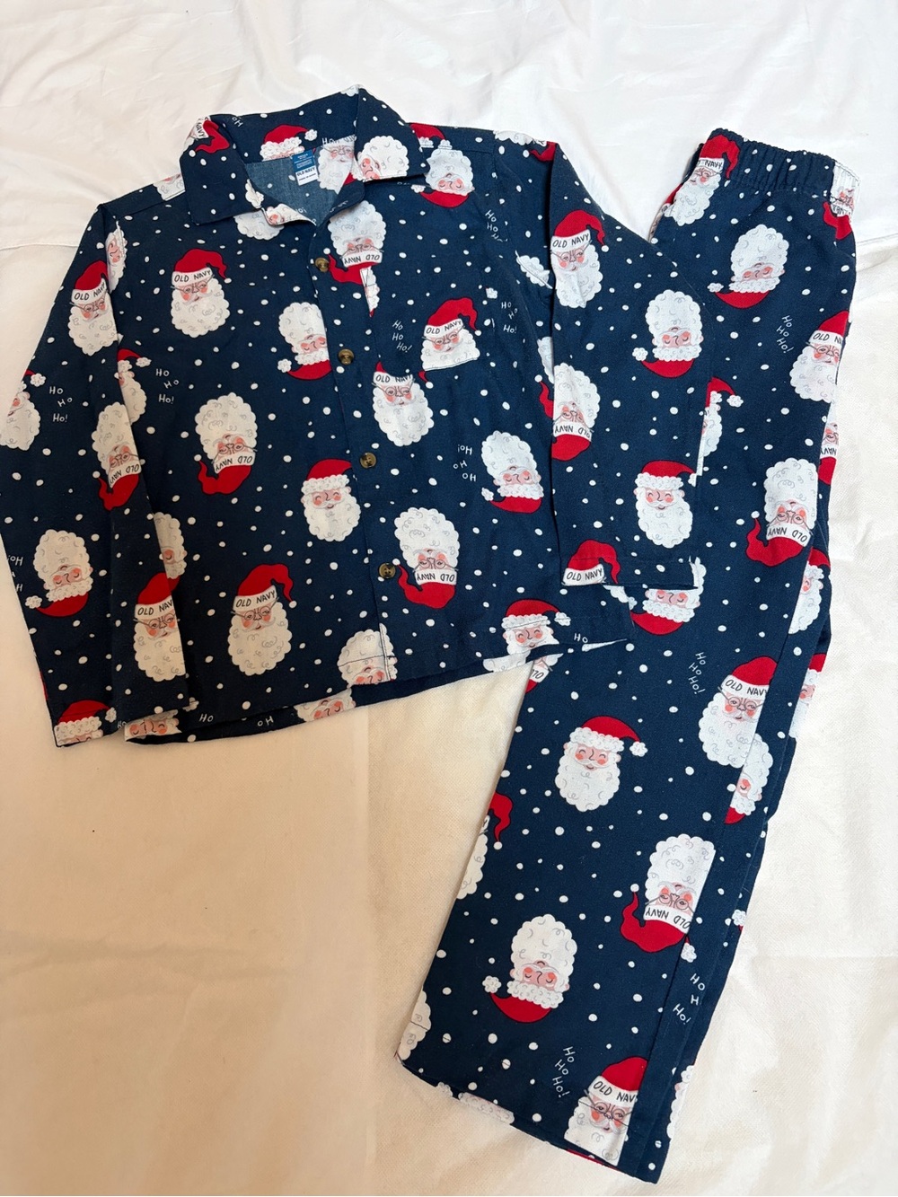 Old Navy Kids Boys Girls Christmas Pajama Set Medium 8 Santa Holiday